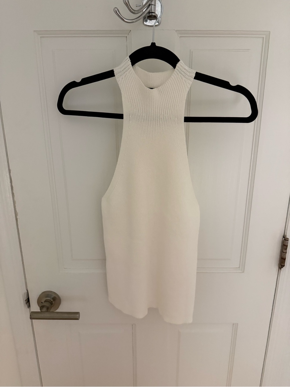 Massimo Dutti Cream Knit Halter Mini Dress